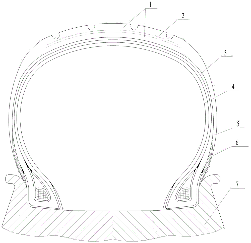 A kind of aviation tire provided with bead reinforcing glue