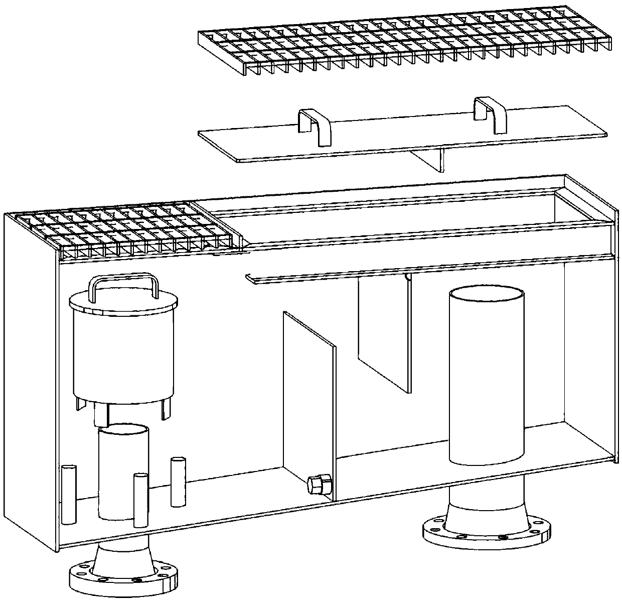 Floor drain for three-stage sewage separation