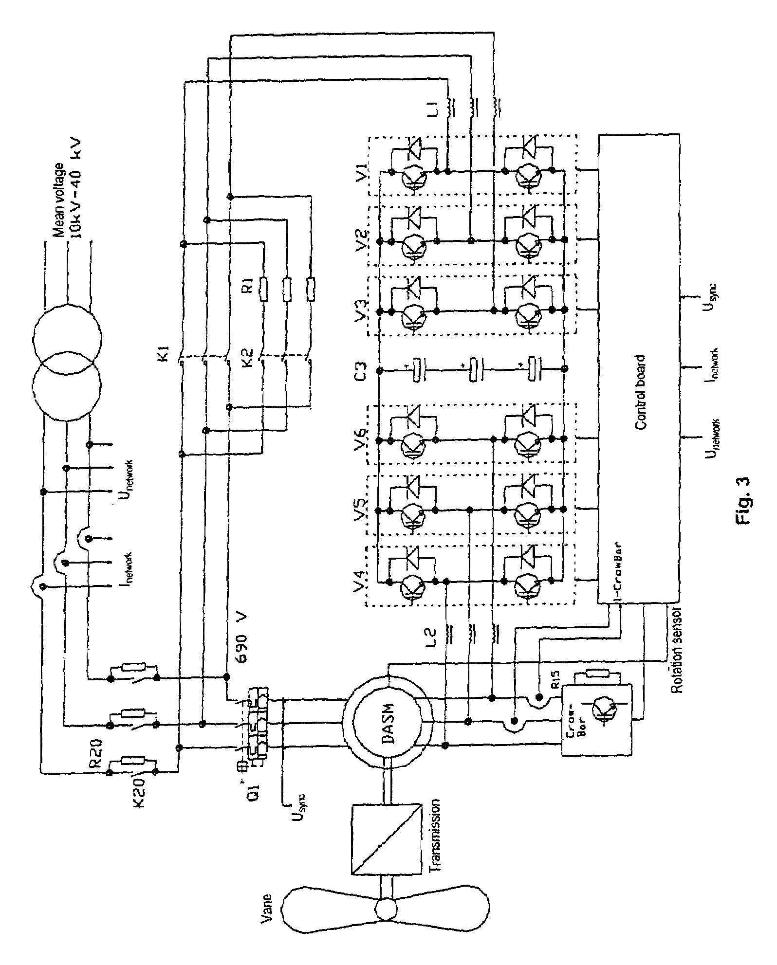 Circuit arrangement and methods for use in a wind energy installation