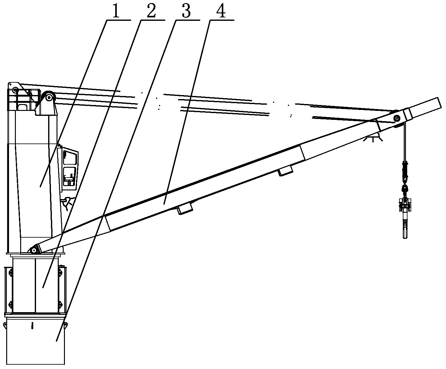 Marine semidetached crane