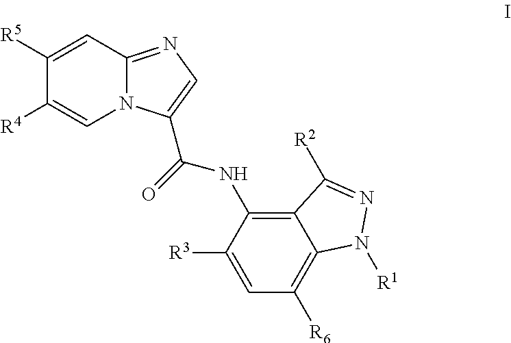 Substituted N-(1H-indazol-4-yl)imidazo[1,2-a]pyridine-3-carboxamide compounds as type III receptor tyrosine kinase inhibitors