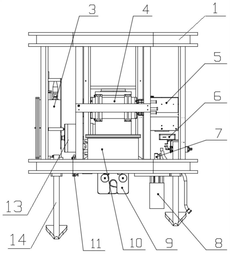 Pressing and falling device for underwater robot