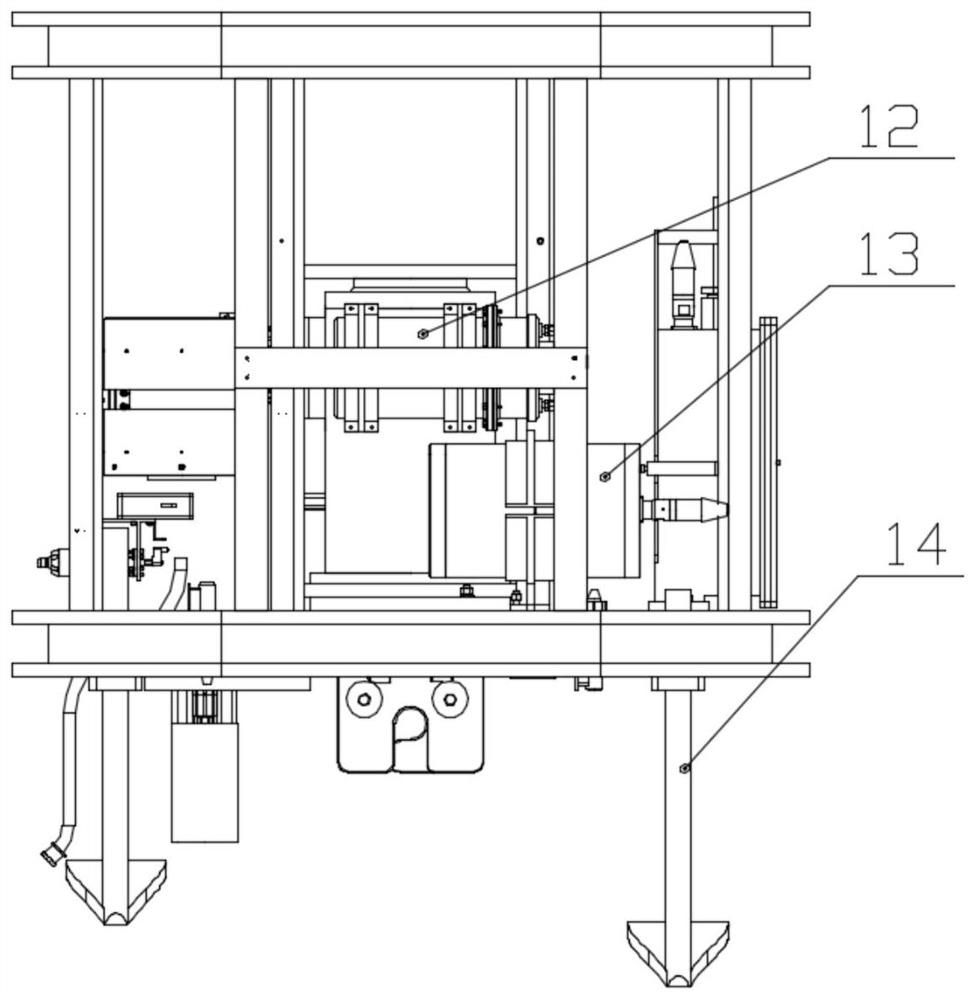 Pressing and falling device for underwater robot