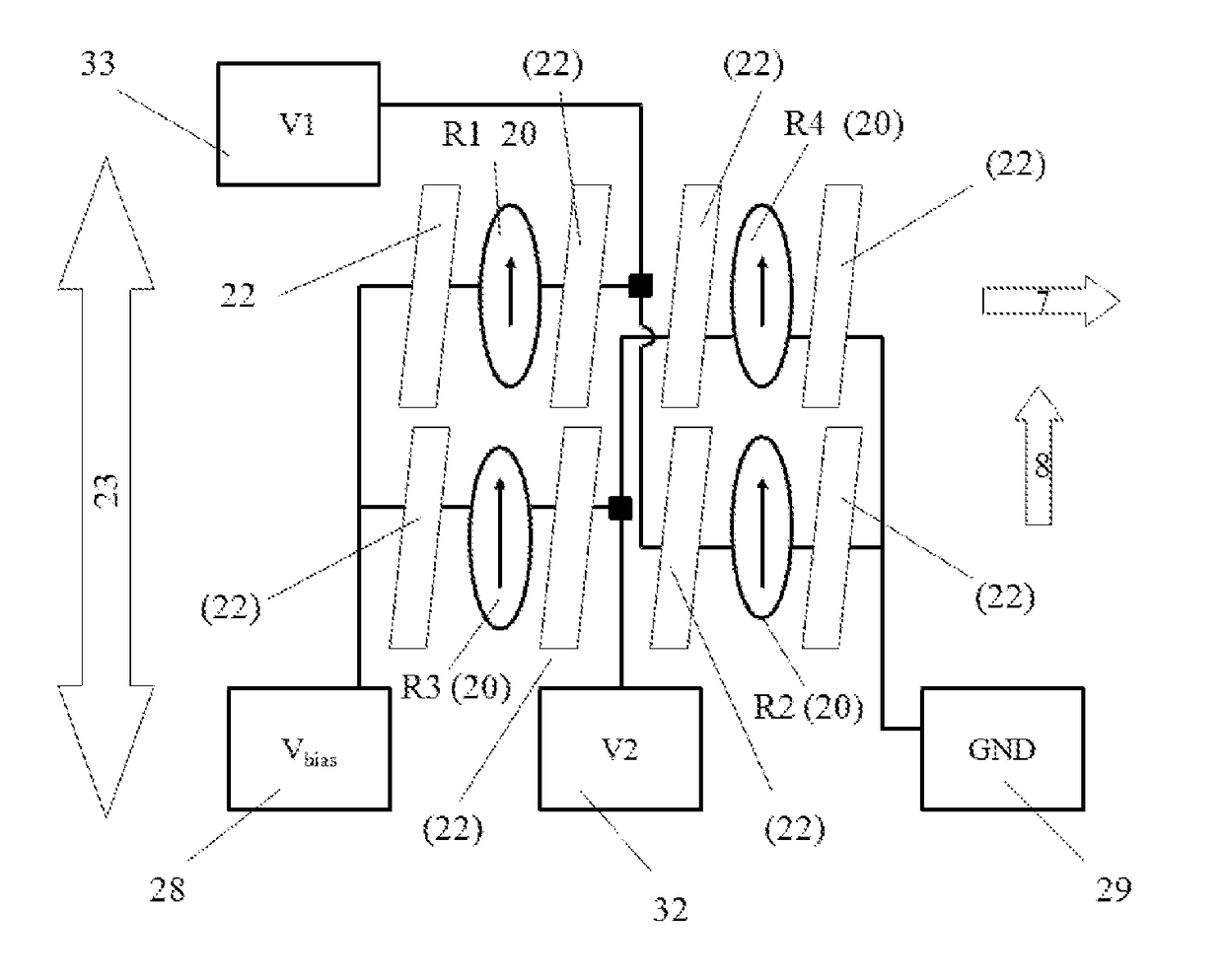 Magnetoresistive magnetic field gradient sensor