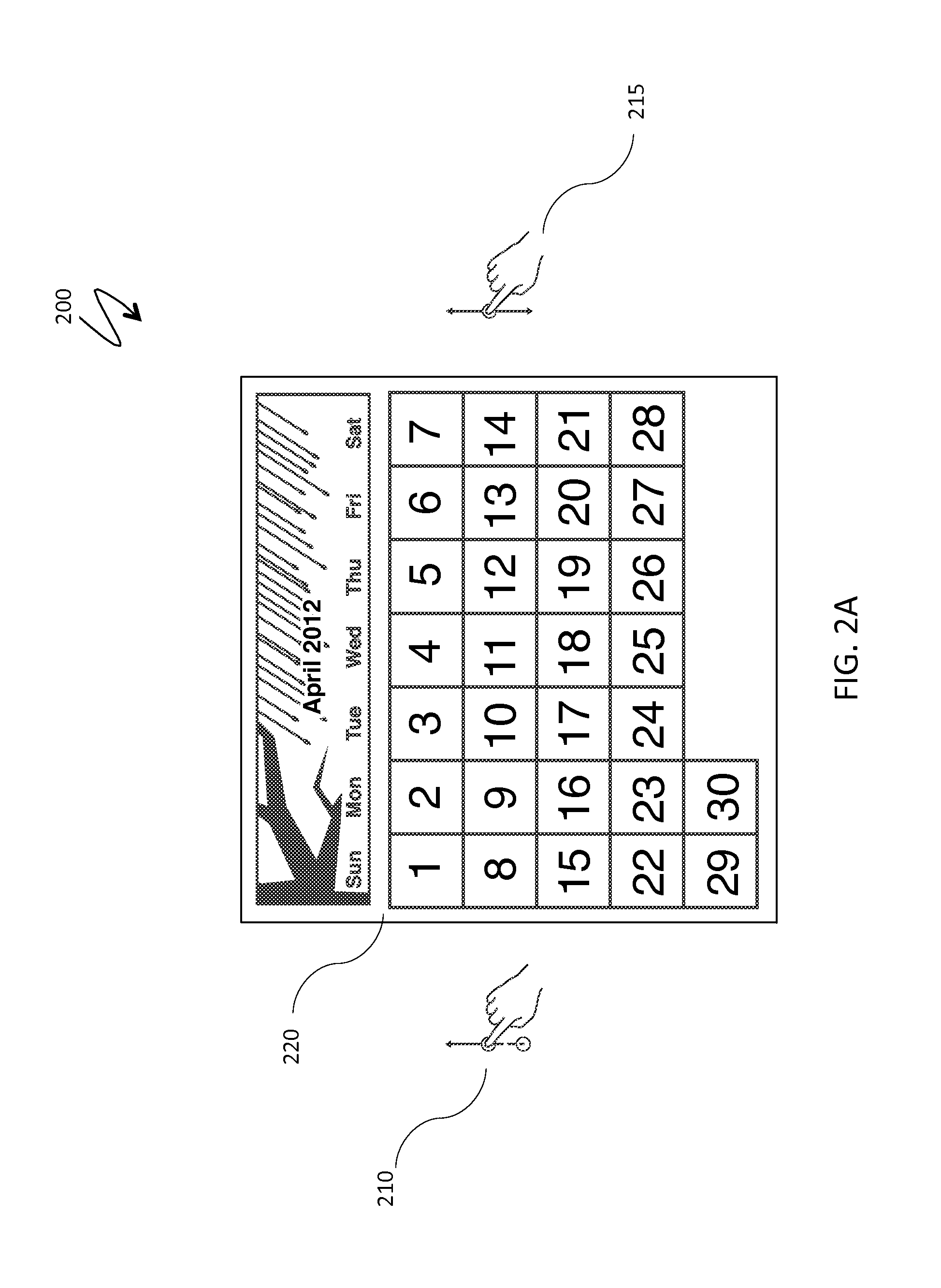 Scrollable calendar with combined date and time controls