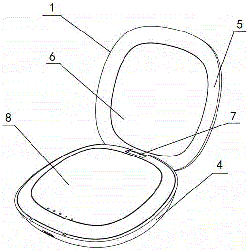 Portable color-changing cosmetic mirror capable of showing embedded enamel face appearance