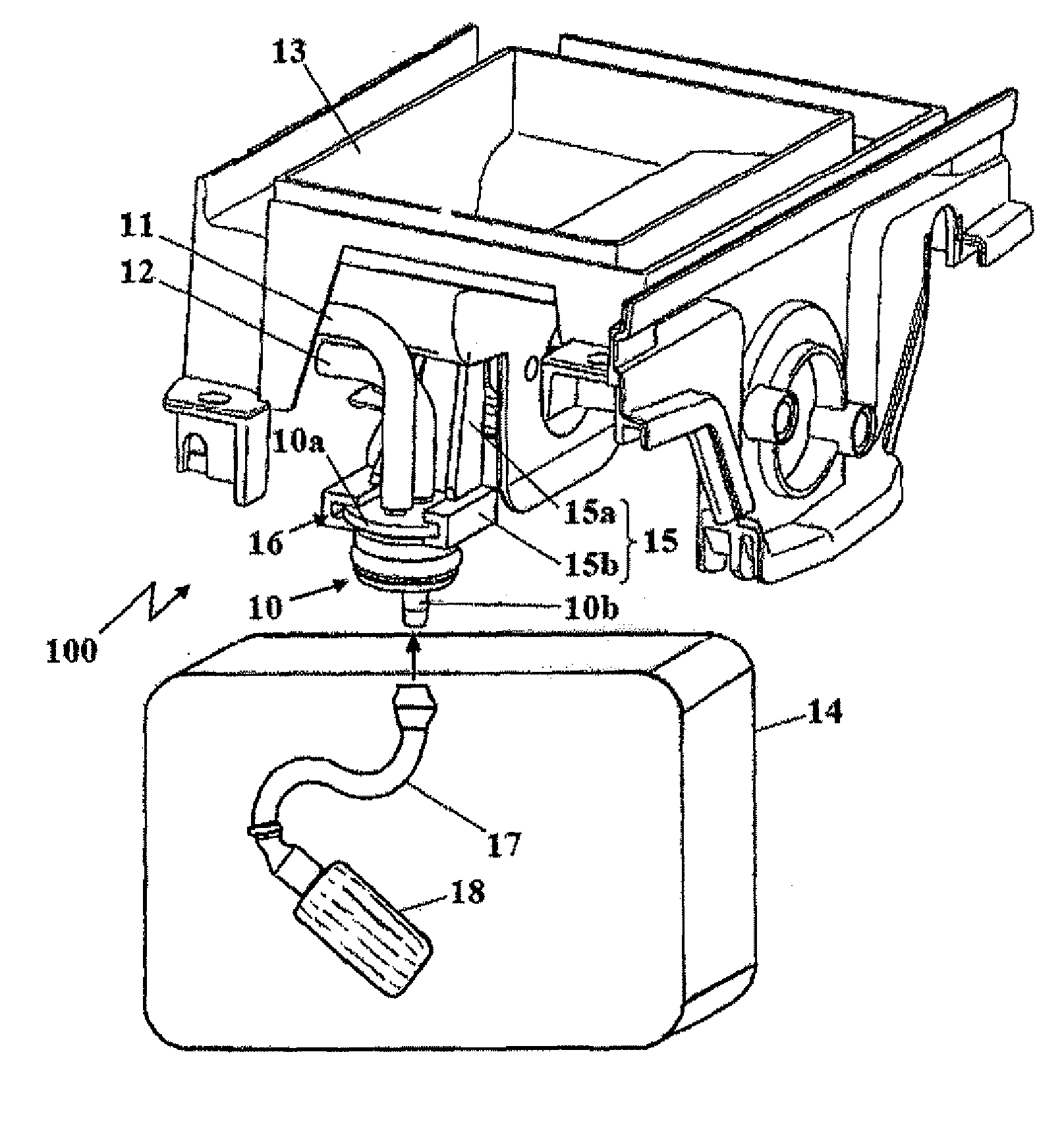 Device for supplying fuel for an engine and method for mounting a fuel feed line