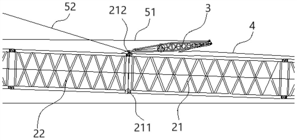 Crane and method for lifting main arm of crane