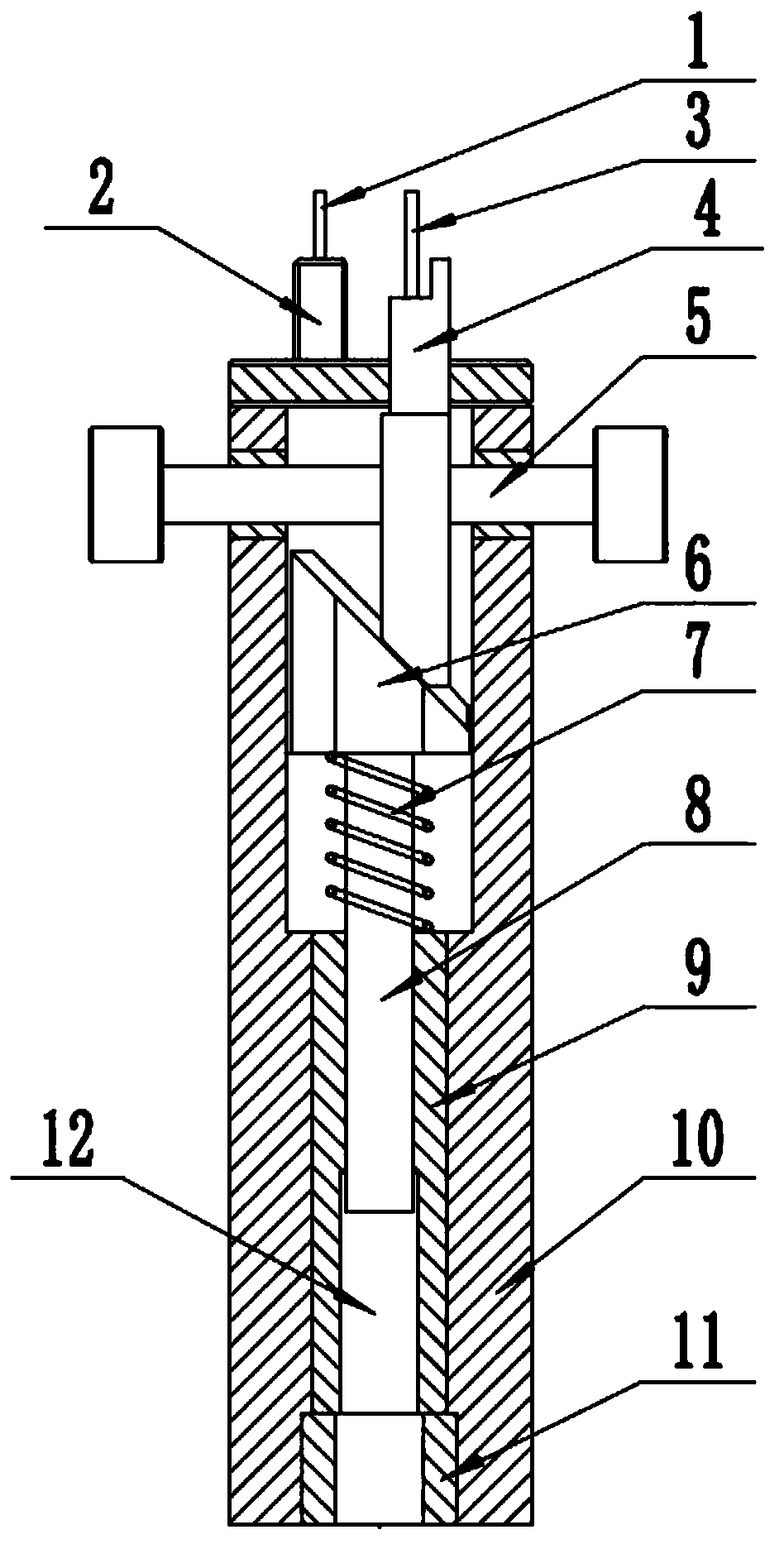 A device for measuring the gap value of hidden parts of parts