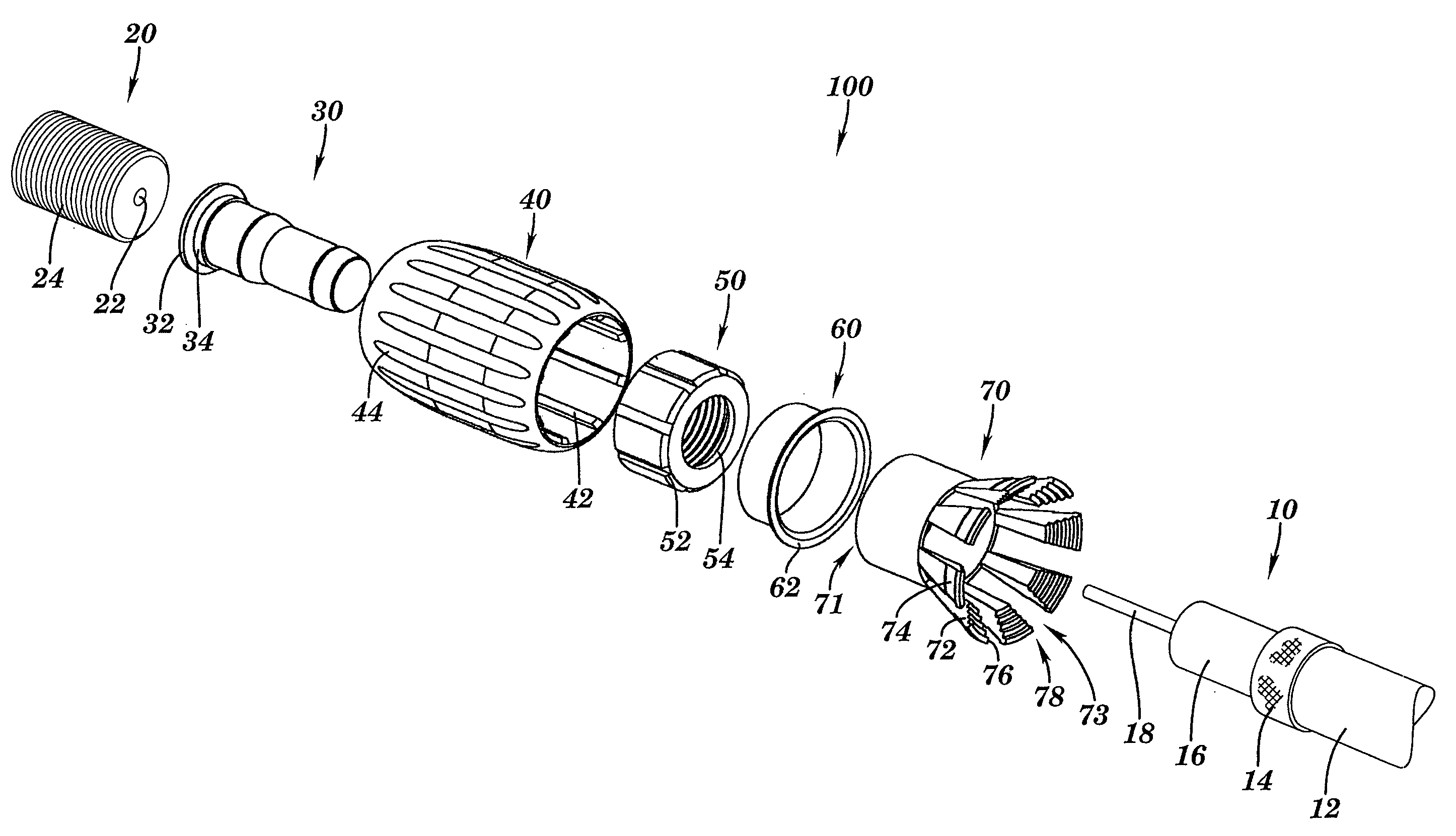 Compression connector and method of use