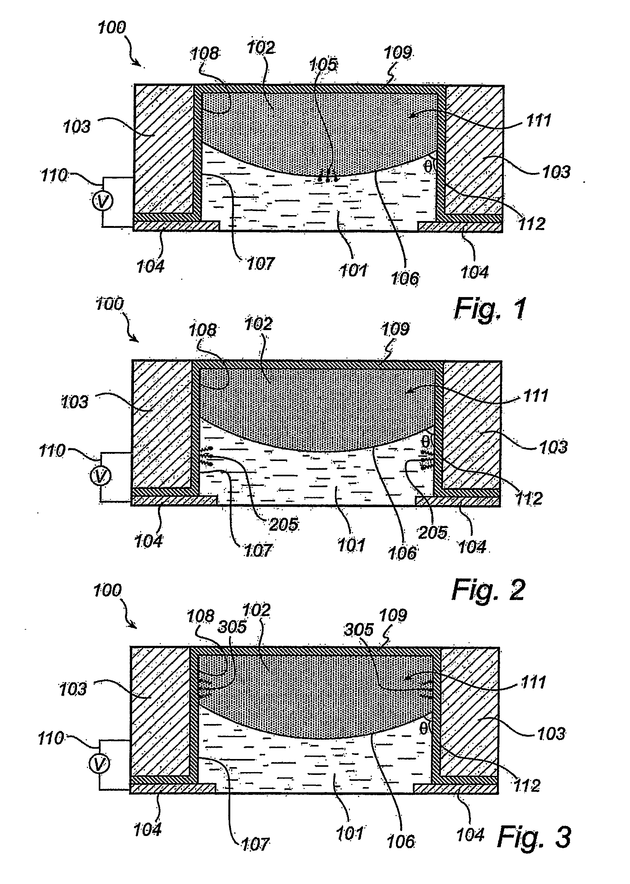 Reduction of driving voltage in a switchable element