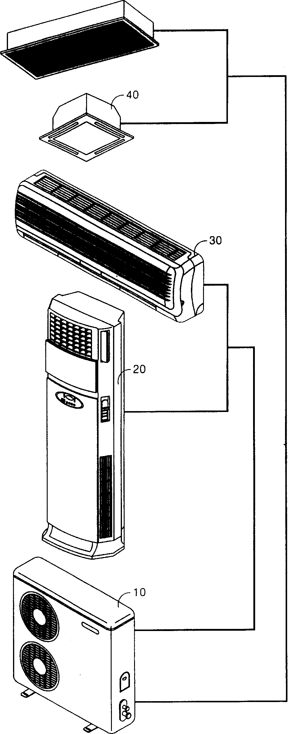 Power consumption calculating method of are machine multiterminal type air conditioner