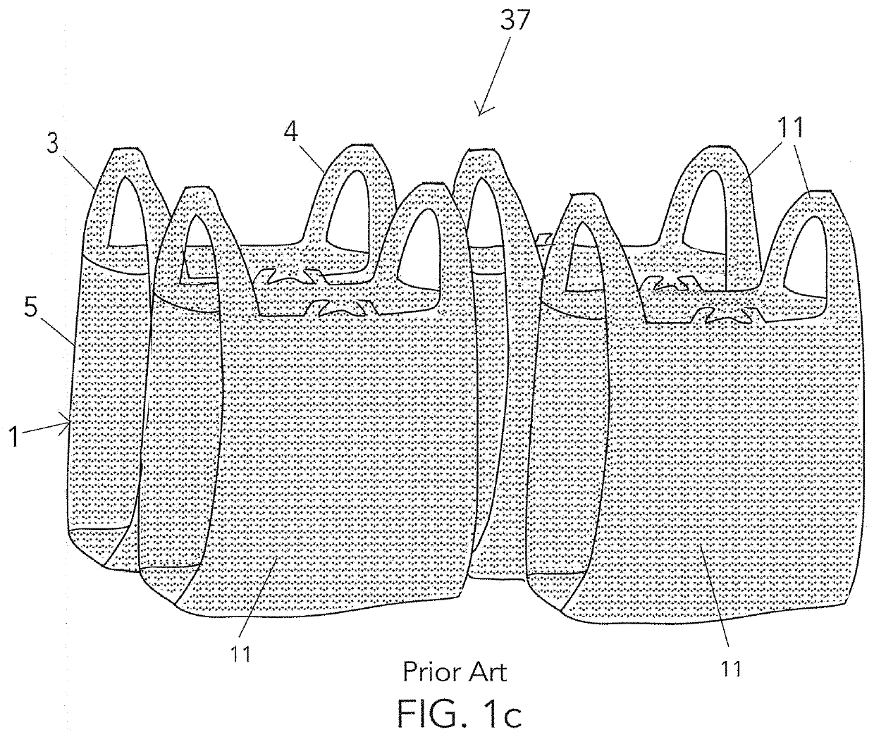 Plastic bag with visible distinguishable characteristics