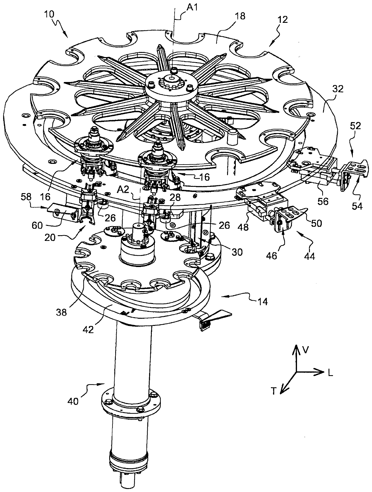 System for conveying objects made of a thermoplastic material and comprising a hollow body with a neck