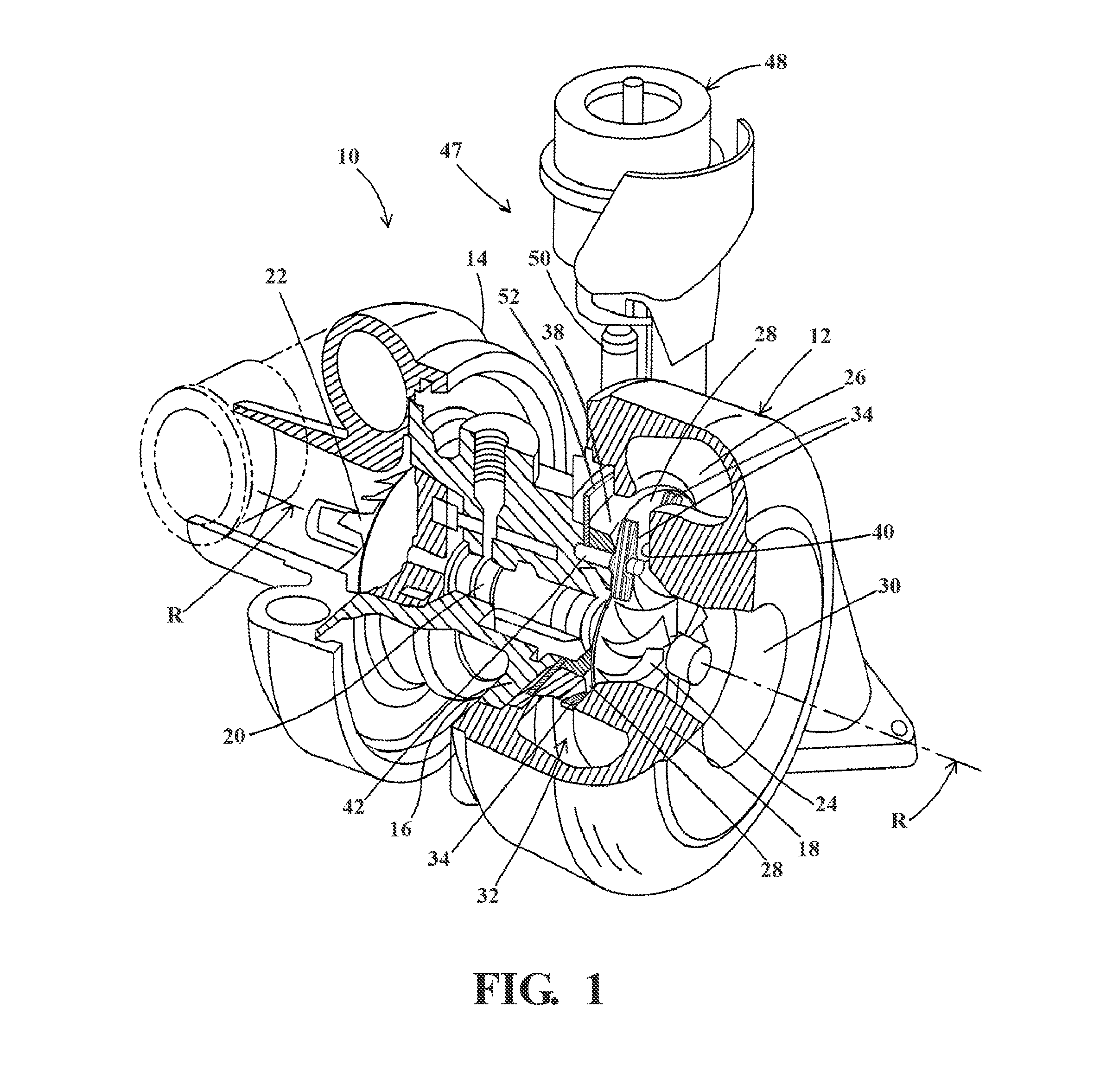 Turbocharger with variable turbine geometry having grooved guide vanes