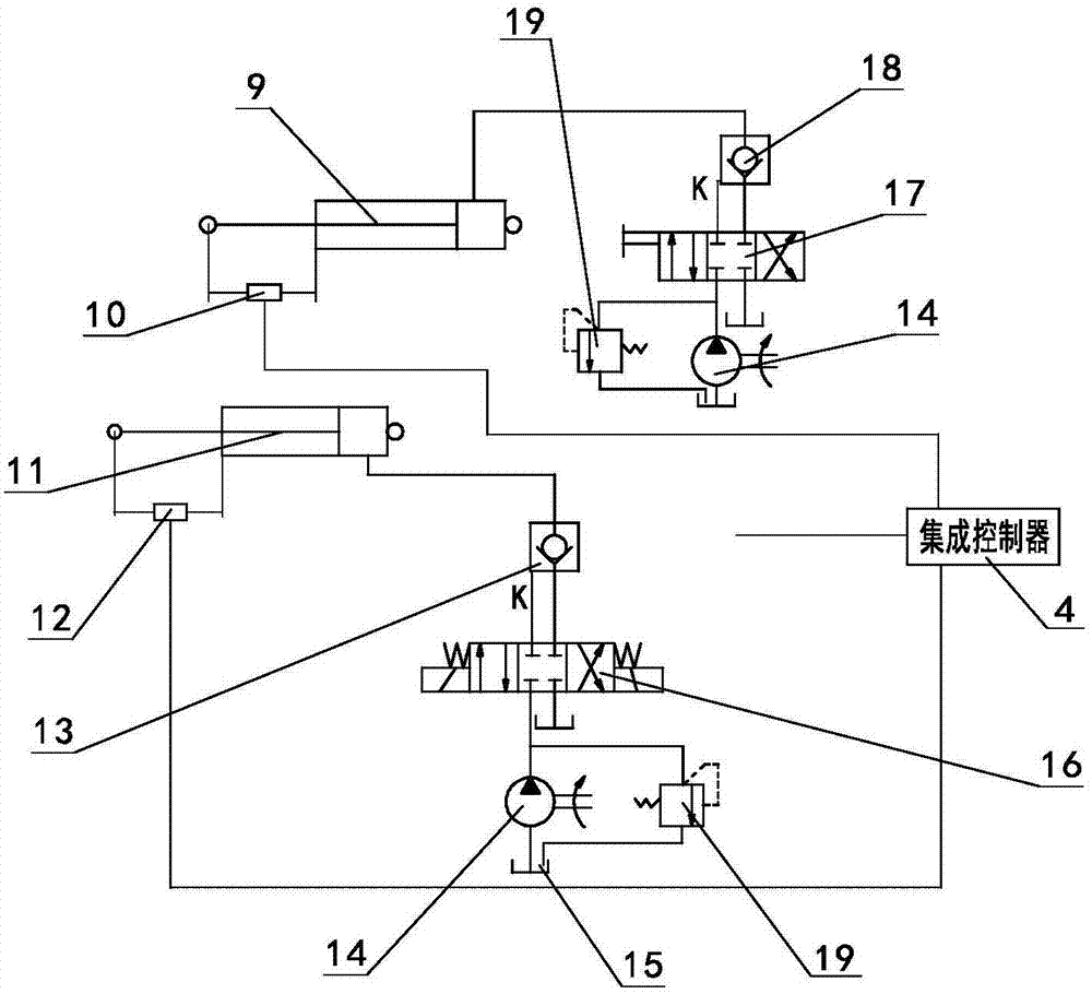 Cutting-platform vertical lift control method of vertical cutter-rower