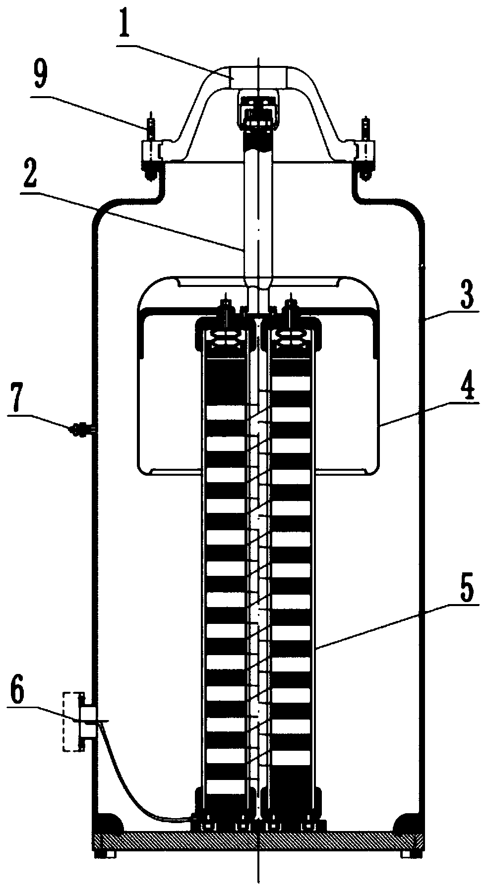 Miniaturized GIS tank-type metal-oxide lightning arrester and implementation method thereof