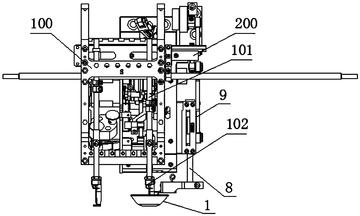 Device with functions of assisting presser foot and protecting presser foot and embroidery machine