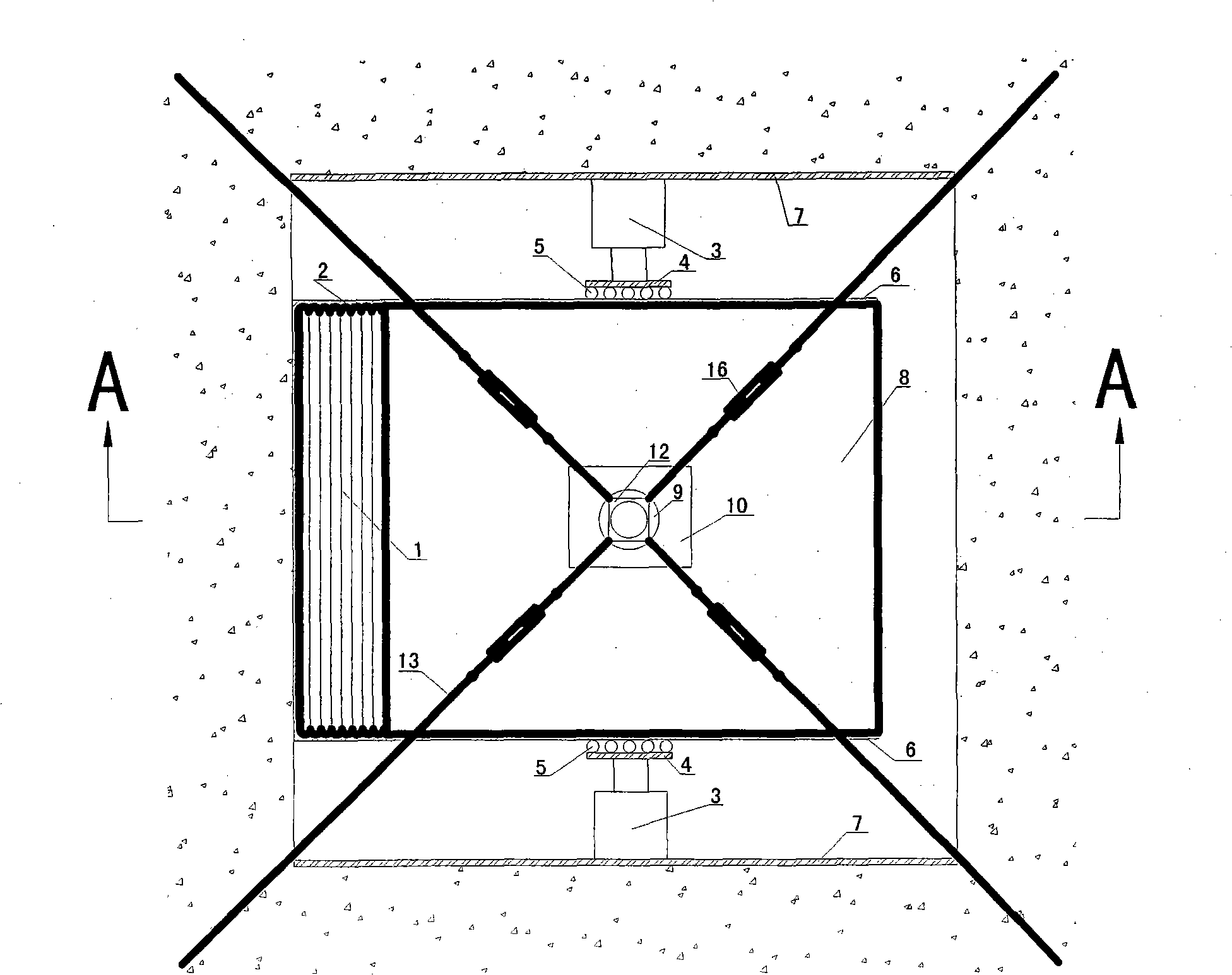 Airbag type soil-rock mixture in-situ compression shear test device