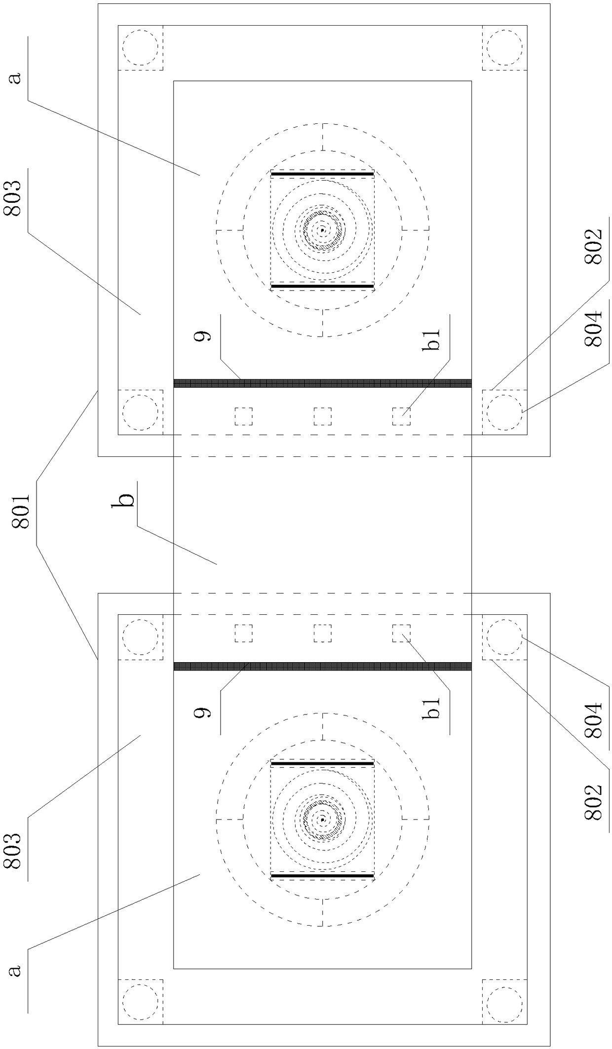 Continuous test device suitable for simulating multi-point seismic input boundary