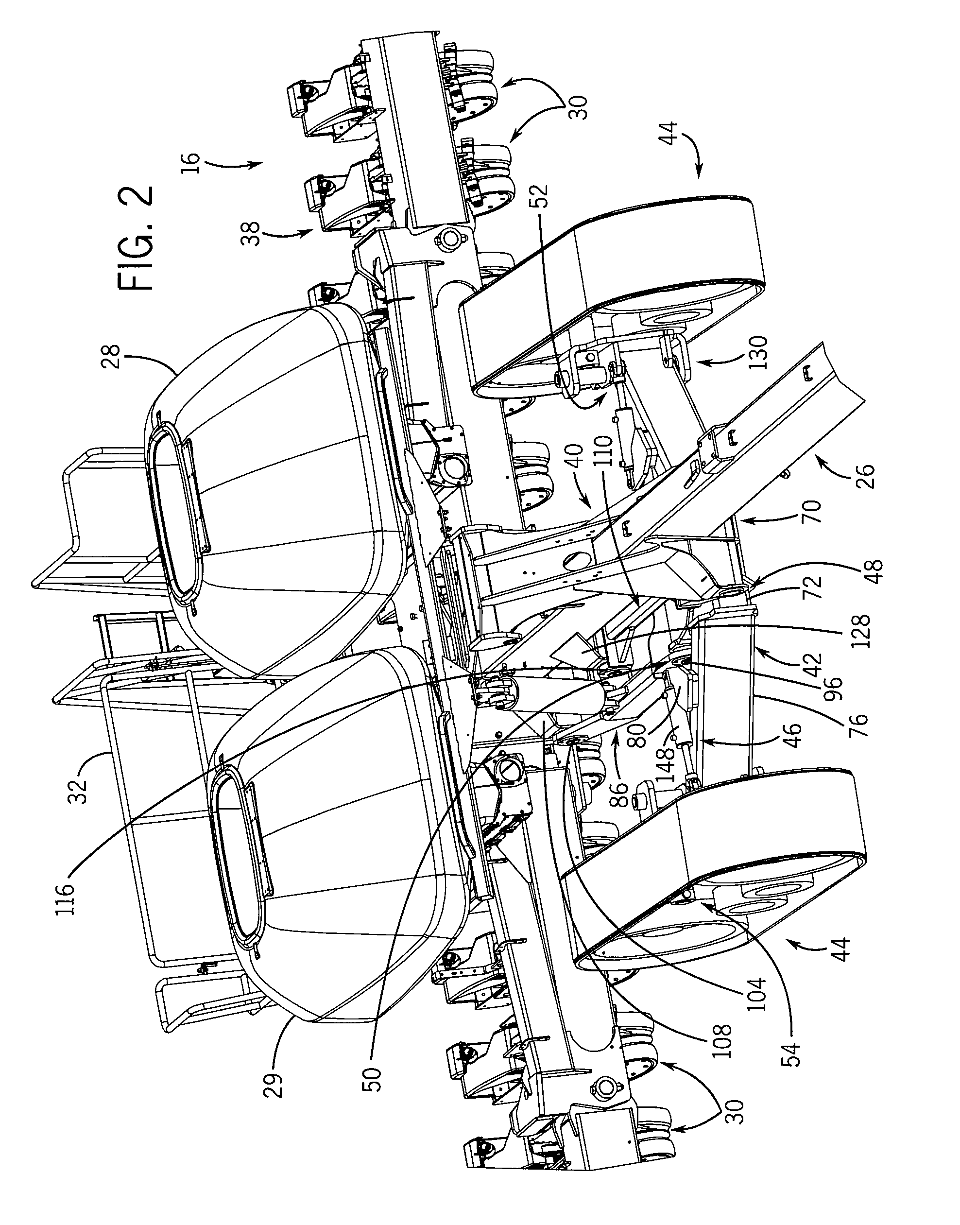 Implement carrier with steerable tracks