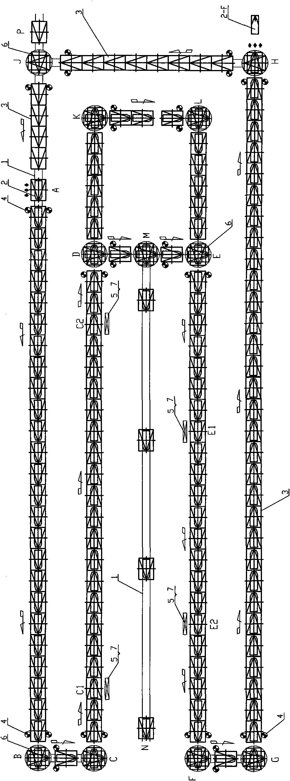 Trolley flexible transport system and application method thereof