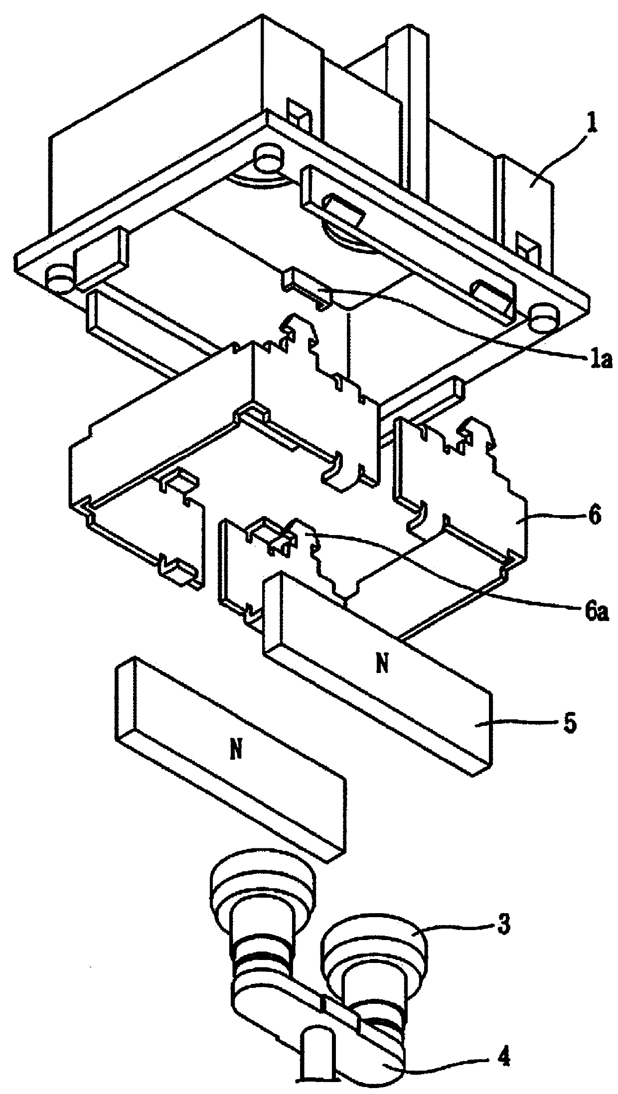 Direct current relay having permanent magnet housing