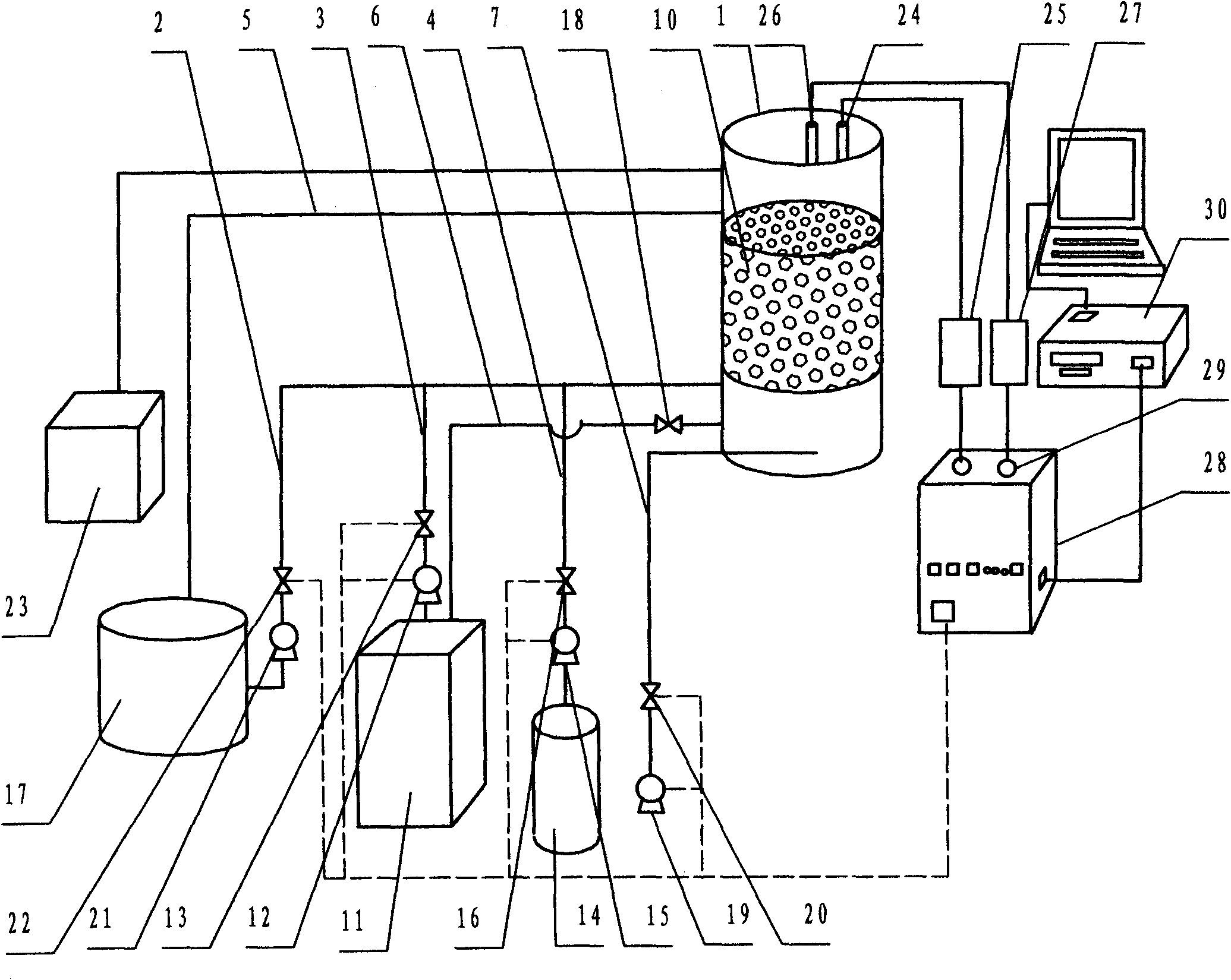 Real-time automatically back-flushing control system of denitrification filter pool and running method