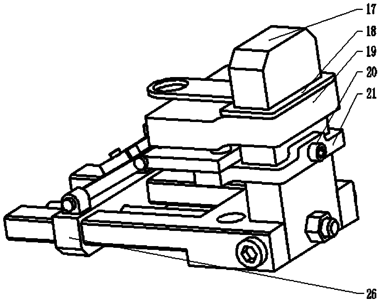 Laser shock welding device with shock angle continuously adjustable under vacuum environment