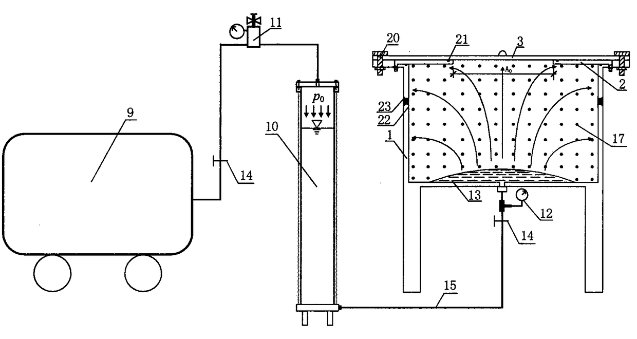 Clay adhesion test device with upward soil pushing and extruding effect and adjustable contact area and test method