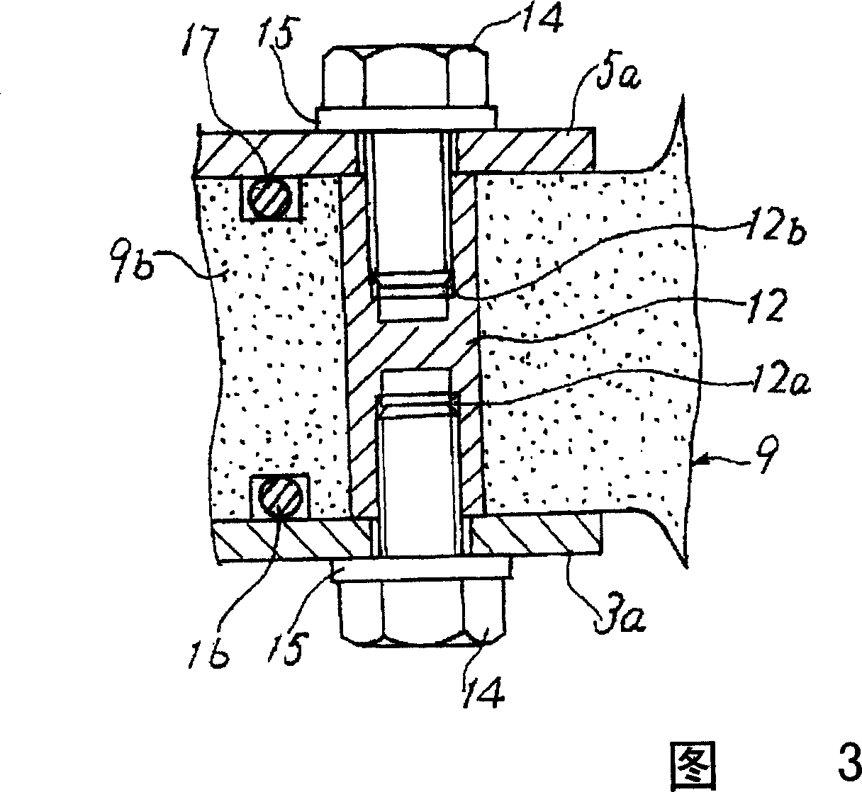 Connection structure of gas container