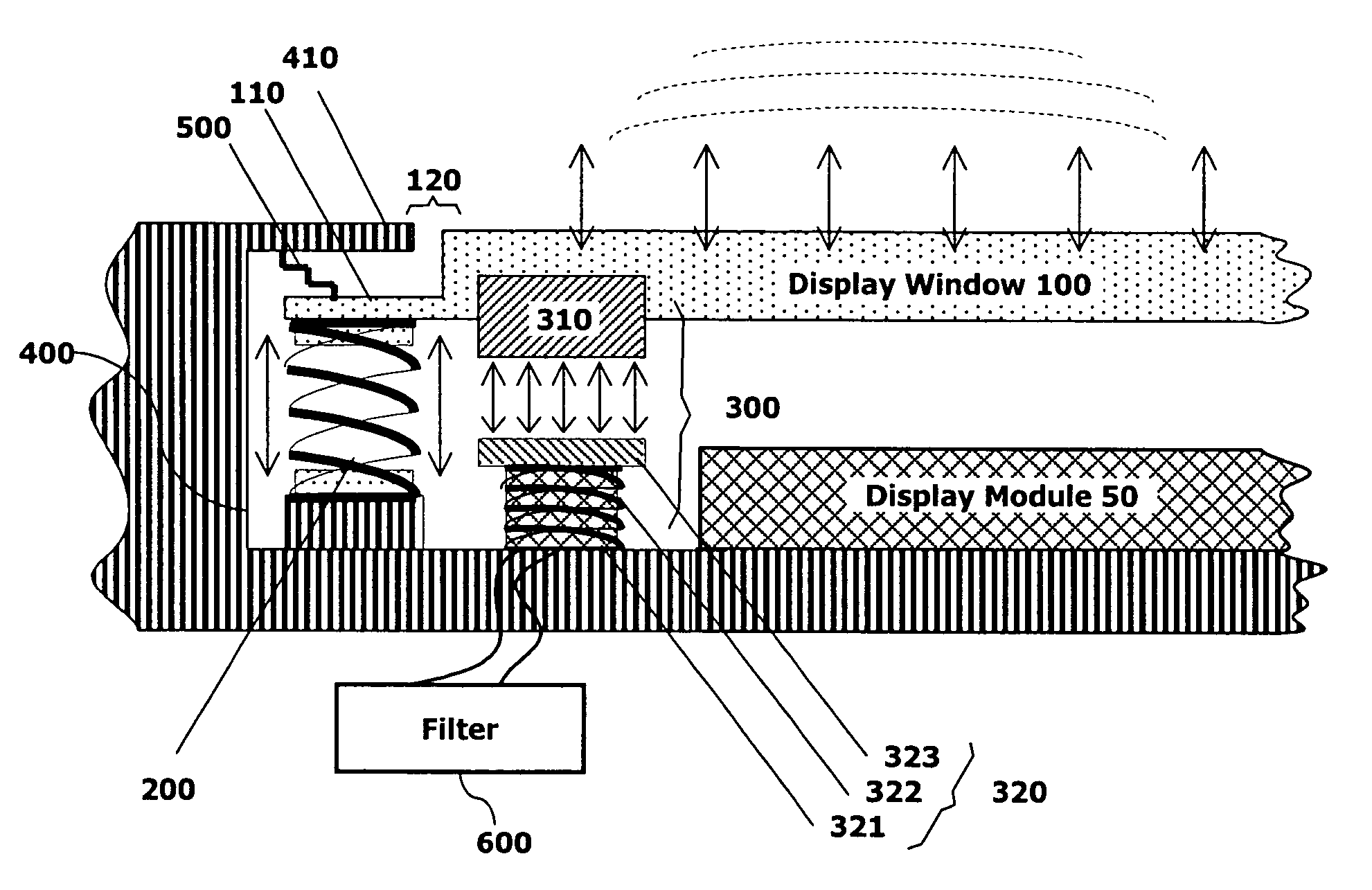 Speaker apparatus using display window