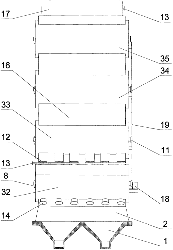 Modularized dynamic gas purification tower