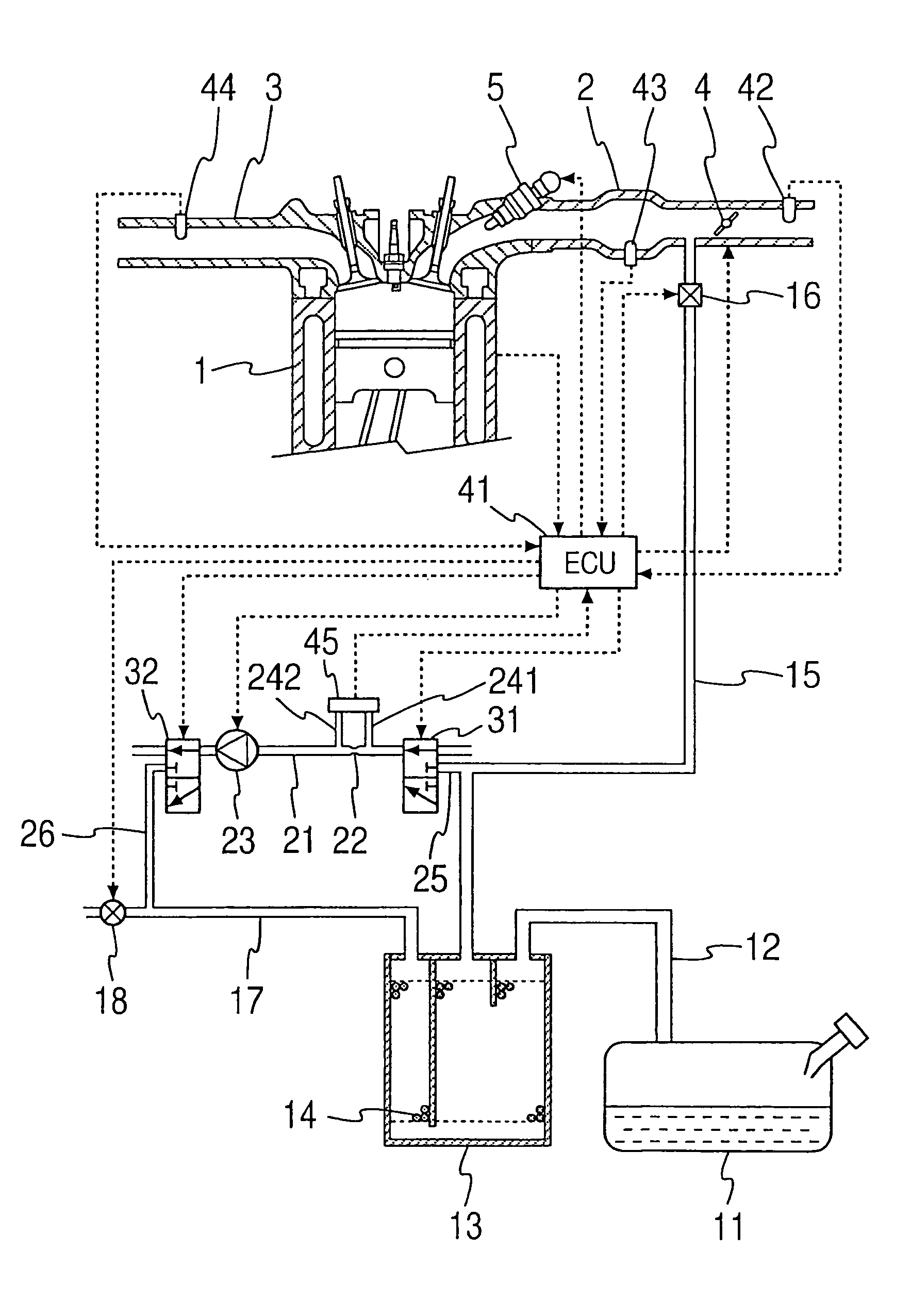 Fuel vapor treatment system for internal combustion engine