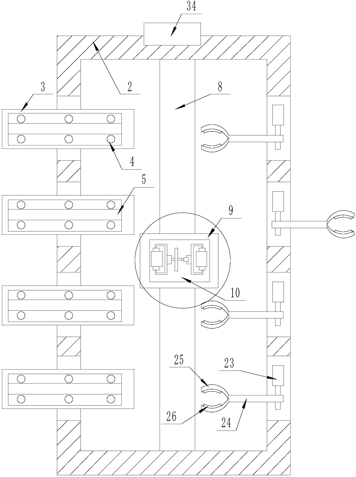 An automatic steel bar cutting device