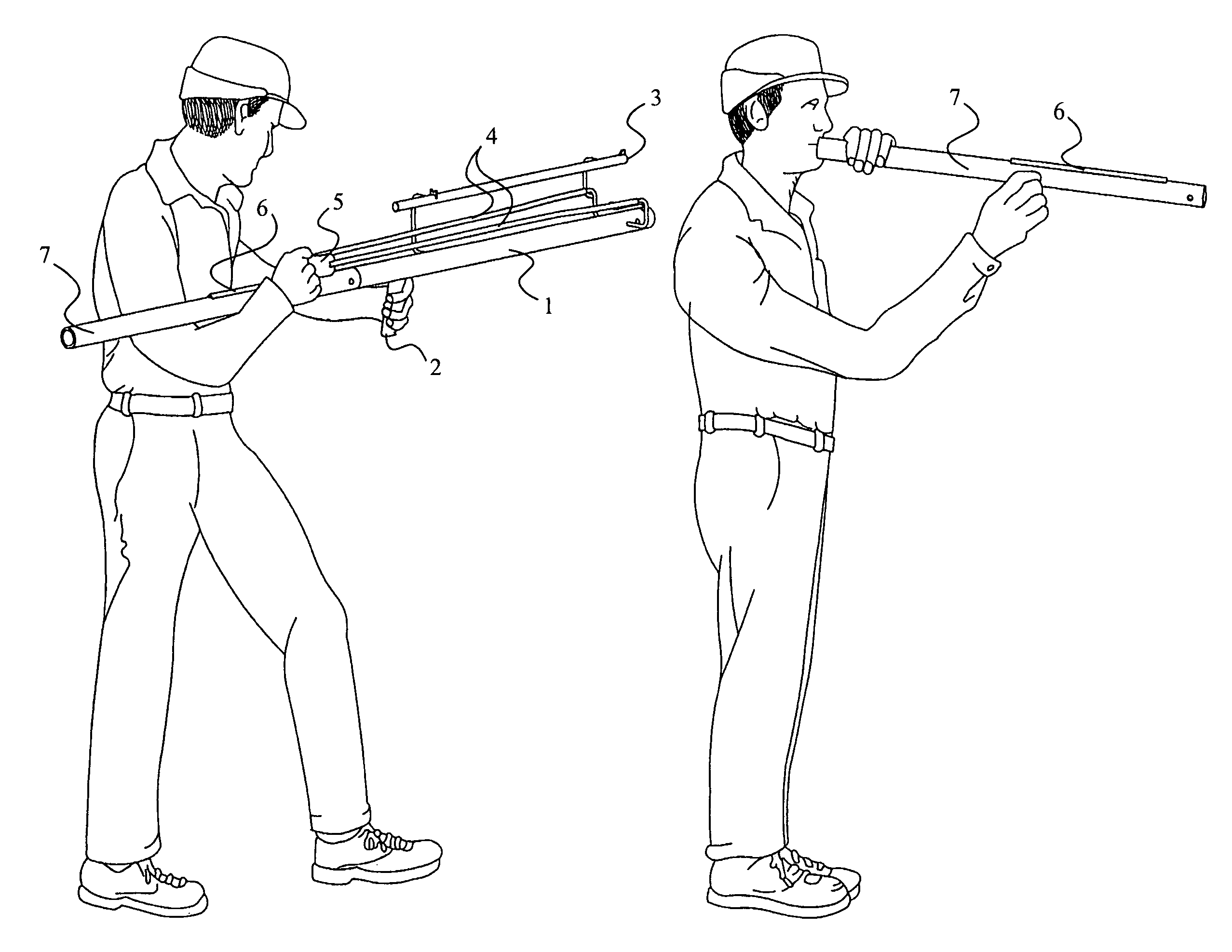 Sling shot blow gun combination device