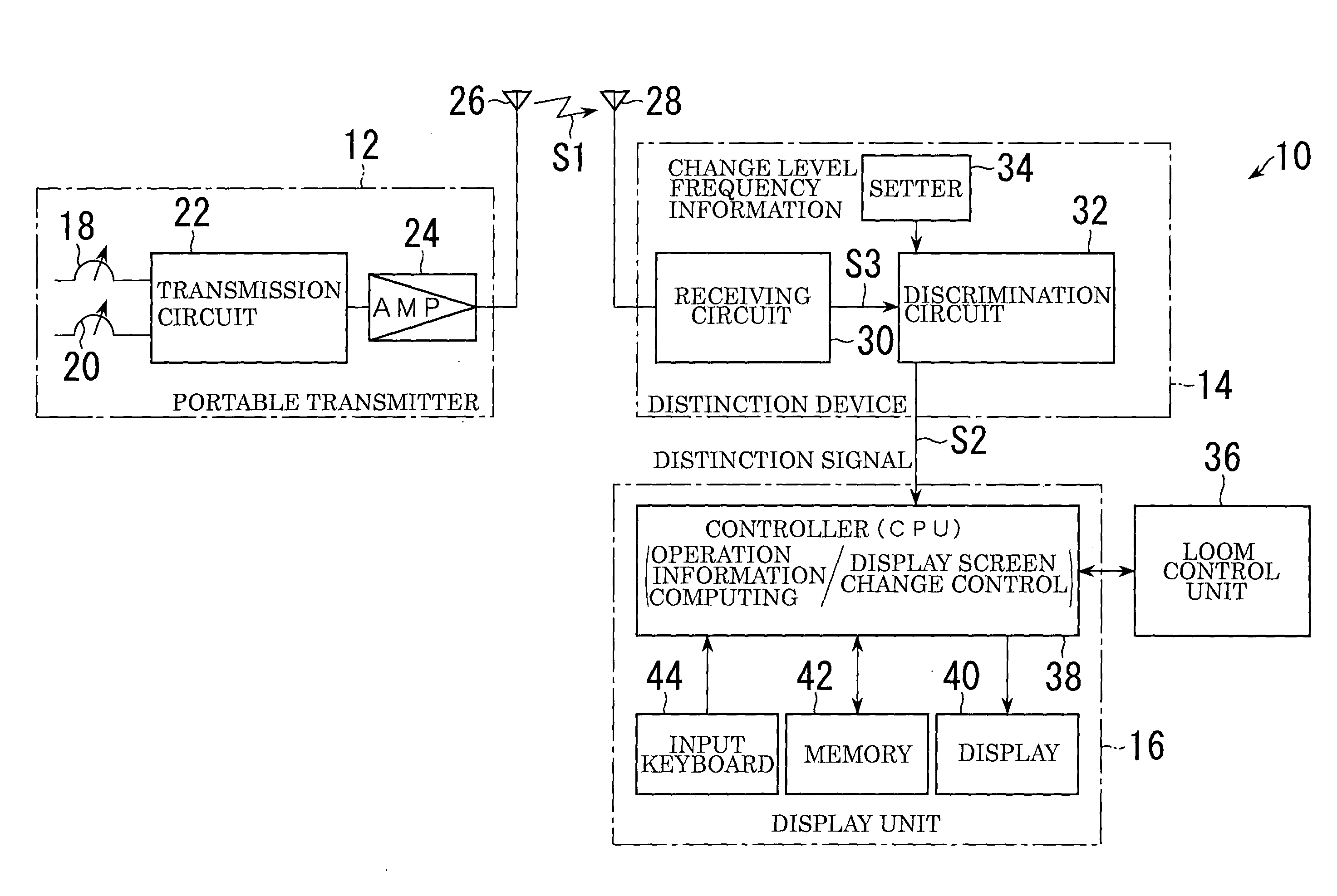 Information display apparatus of a loom