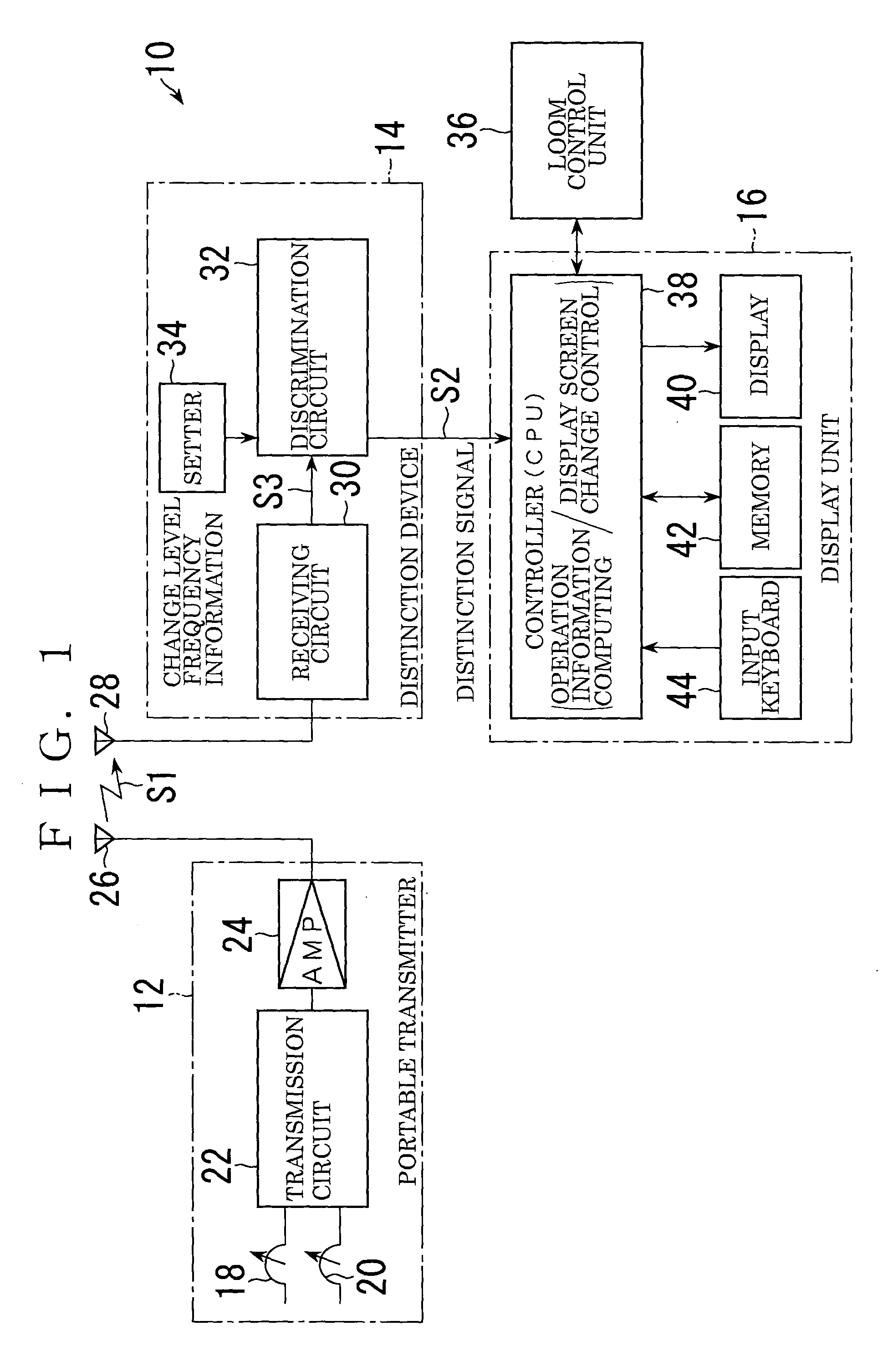 Information display apparatus of a loom