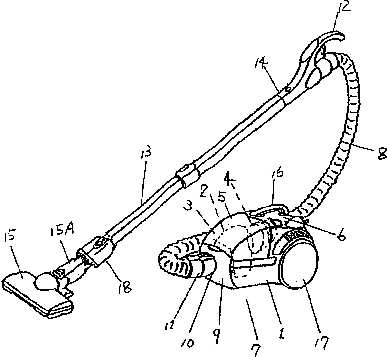 Suction device and electric dust collector therewith