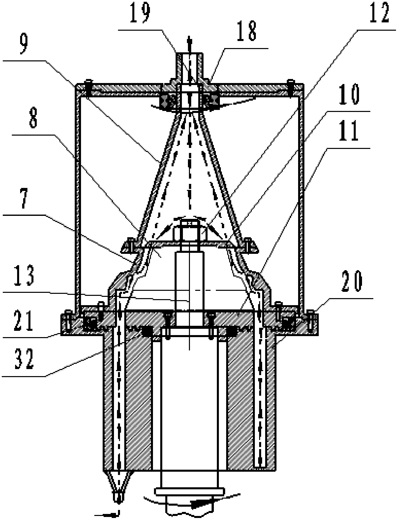 Rotary abrasive flow polishing device for integral impeller type parts