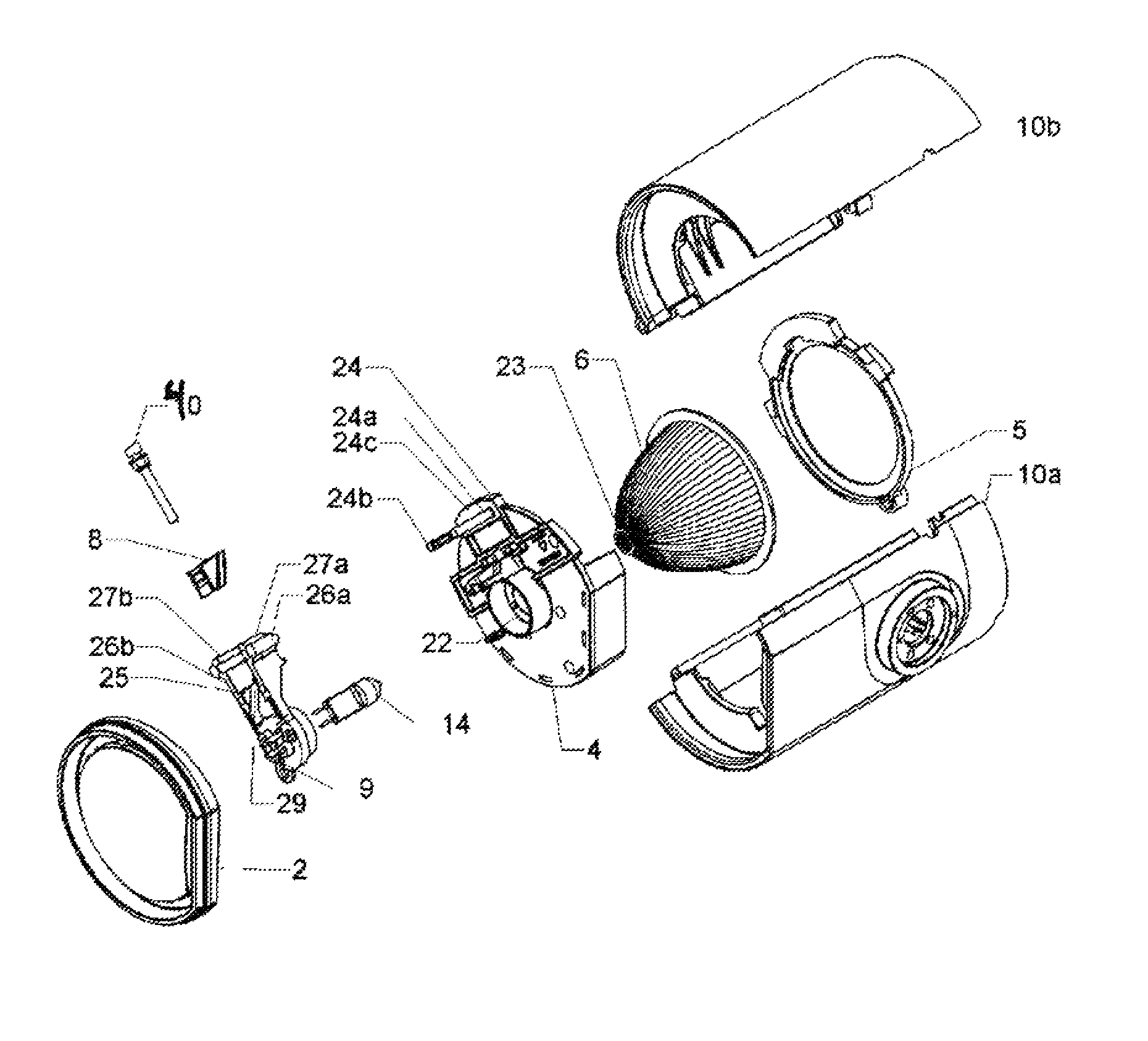 Lighting apparatus with peak/flat adjustment