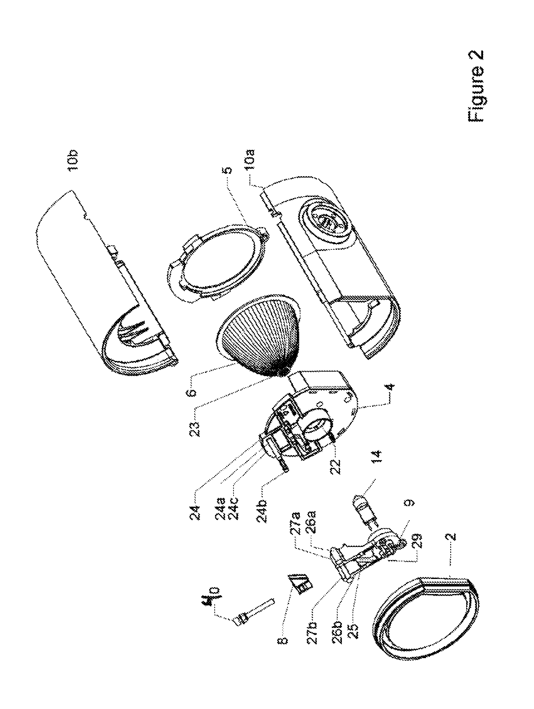 Lighting apparatus with peak/flat adjustment