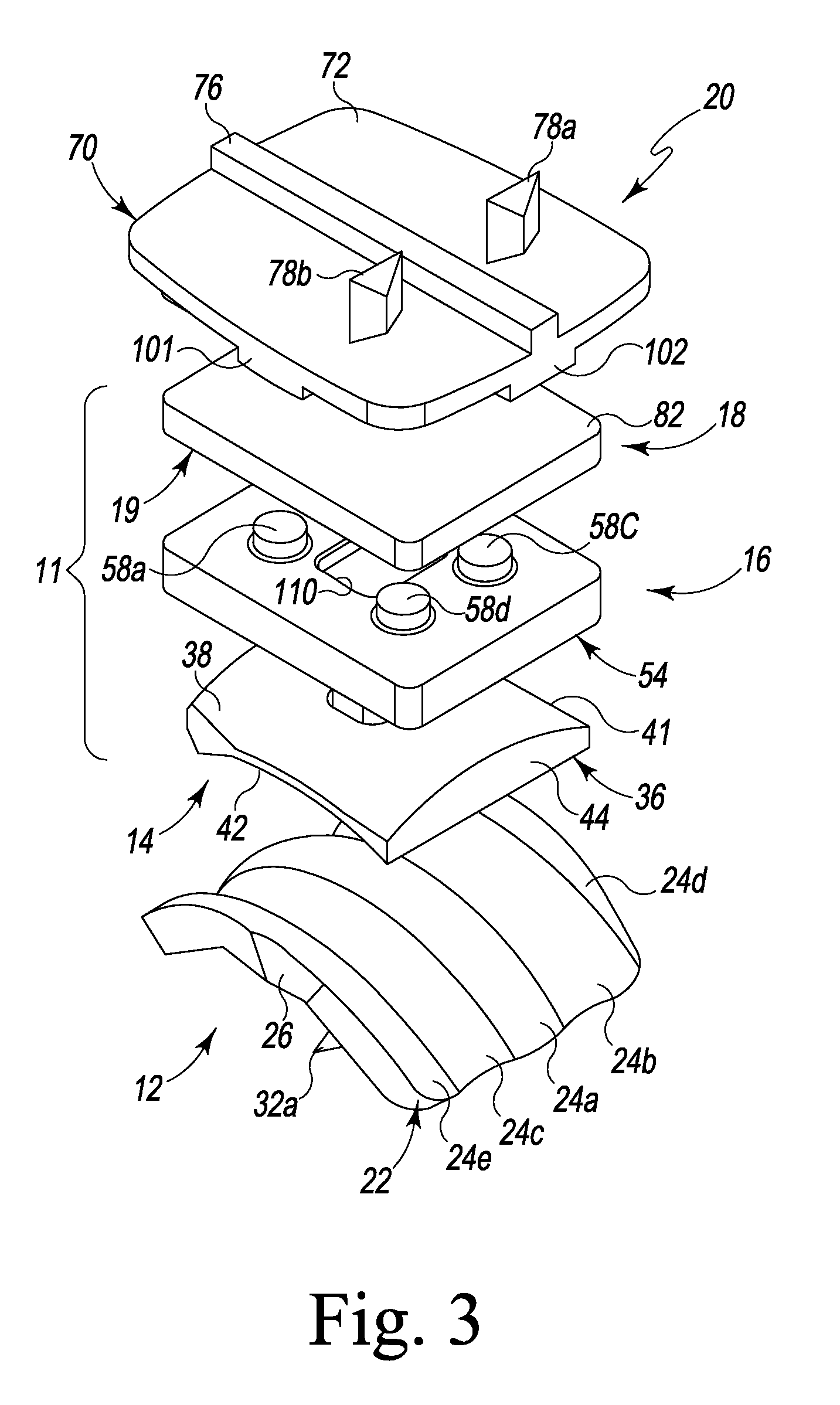 Semi constrained polyaxial endoprosthetic ankle joint replacement implant