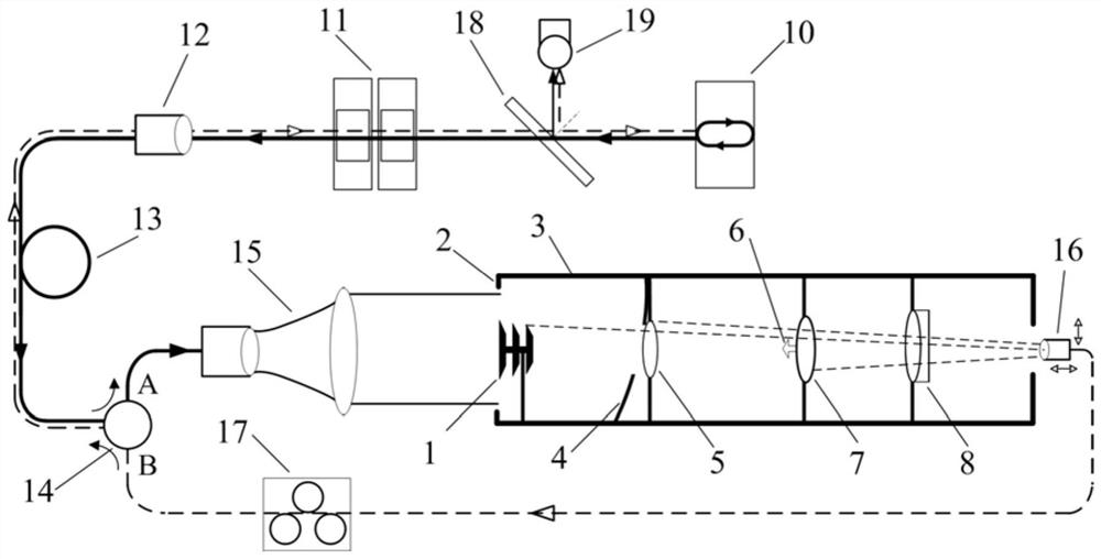 Coronagraph scattered stray light testing device and testing method