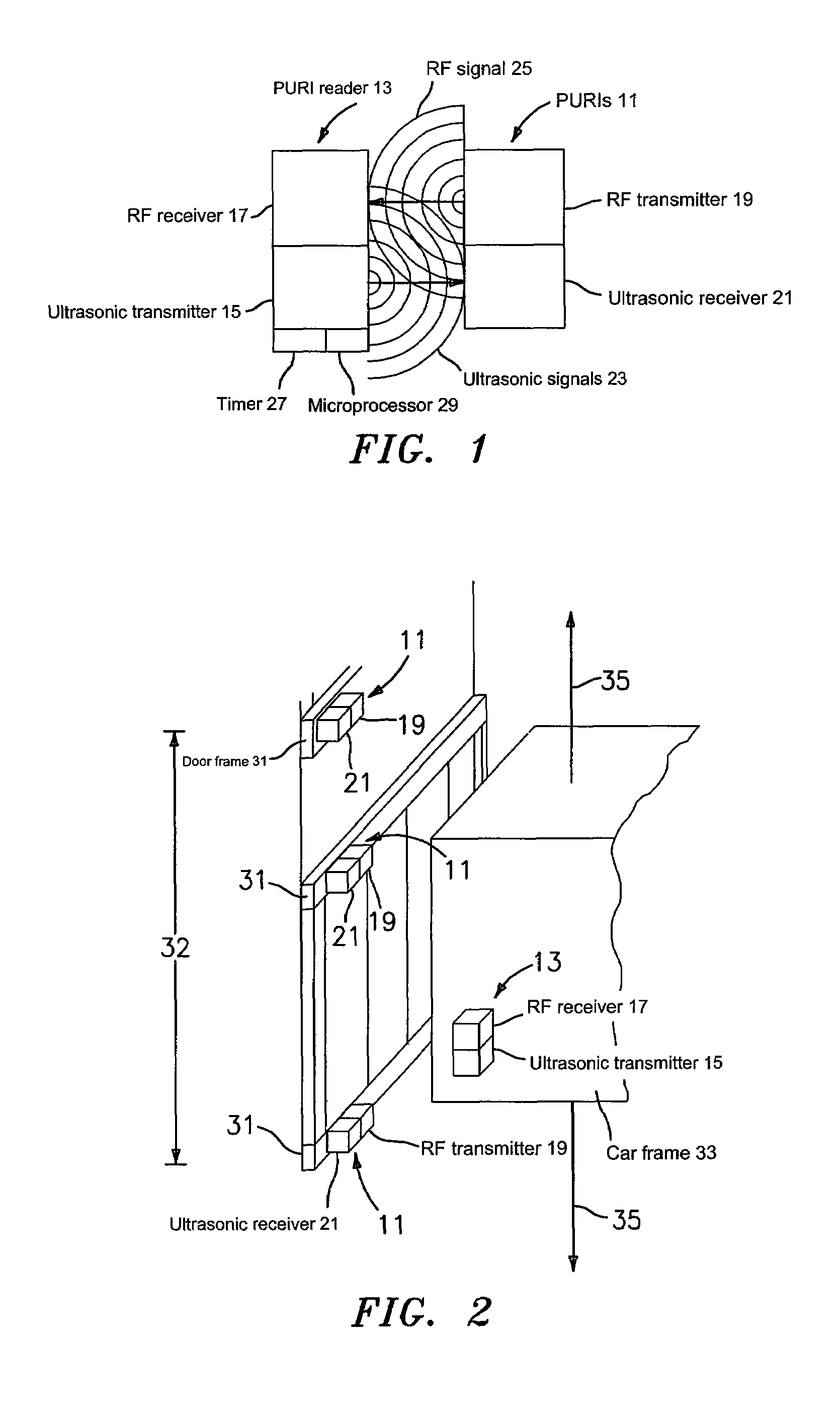 Passive ultrasonic RFID elevator positioning reference system