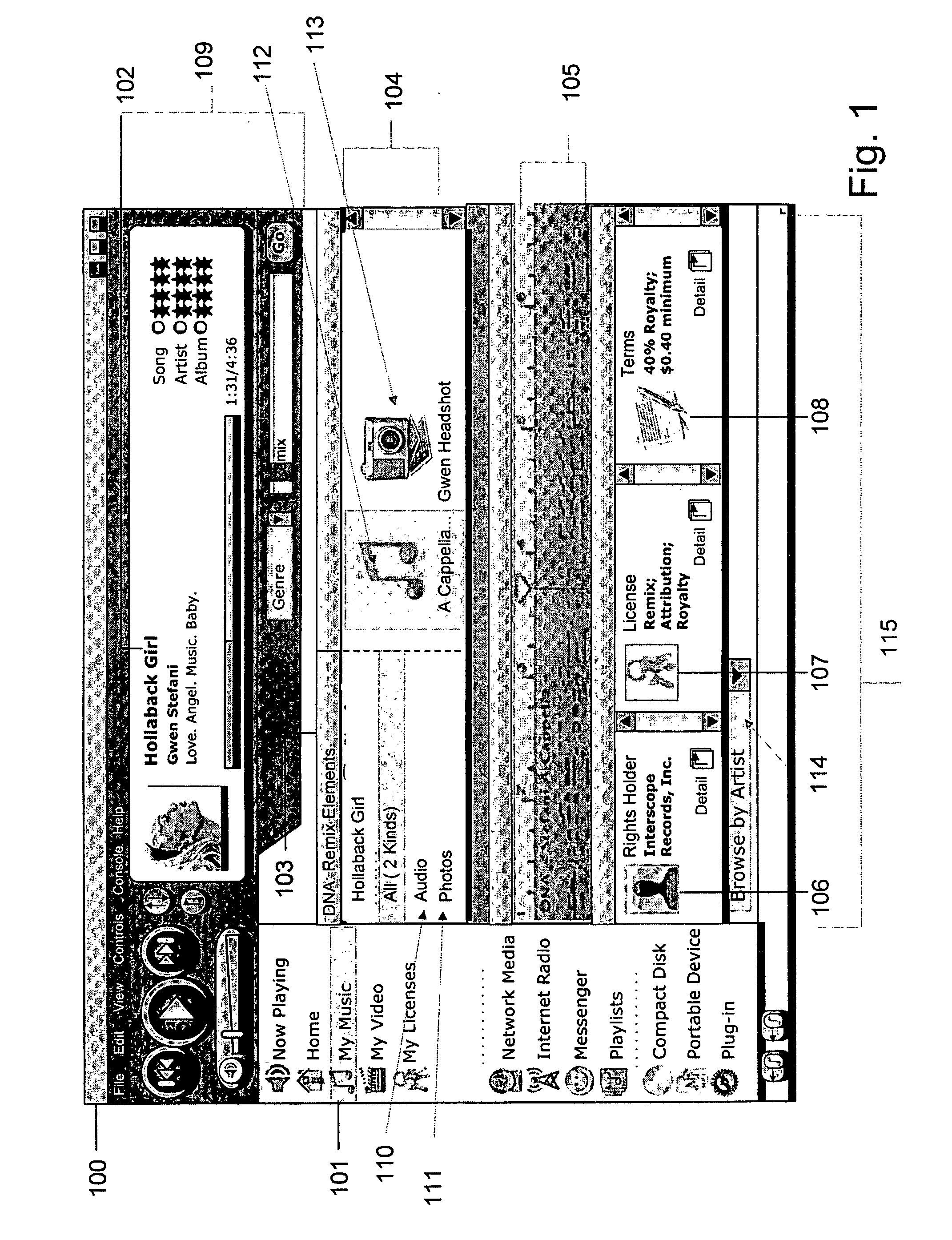 Set of metadata for association with a composite media item and tool for creating such set of metadata