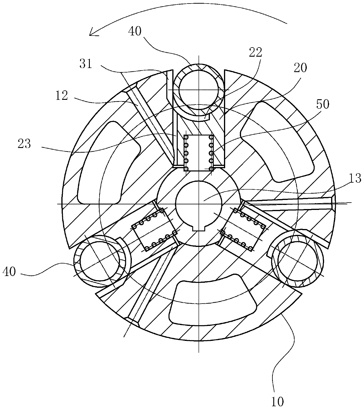 Rolling type sliding vane pump rotor