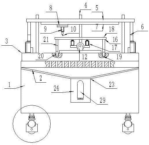 Integrated device for covering paper cutting scraps