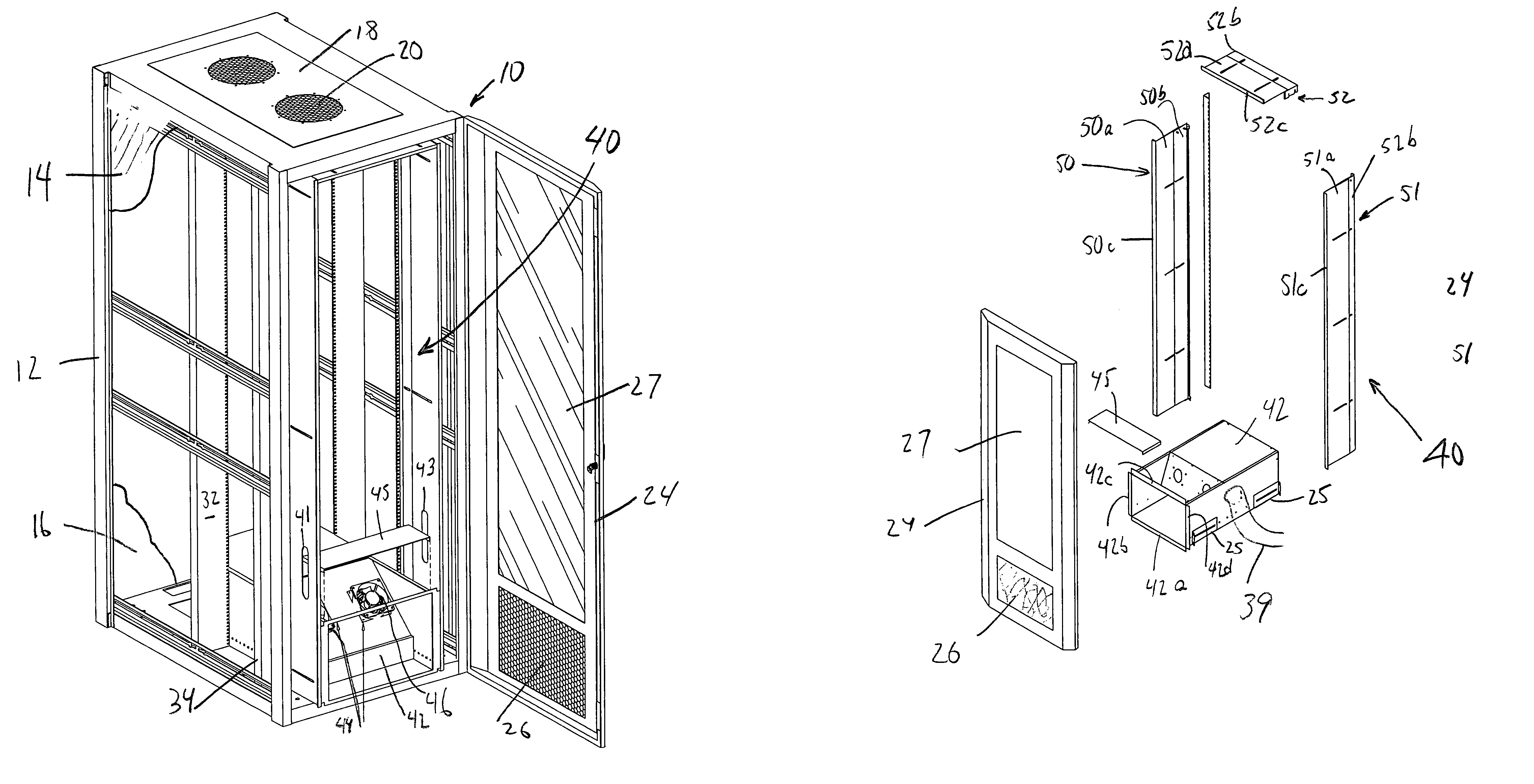 Air distribution arrangement for rack-mounted equipment