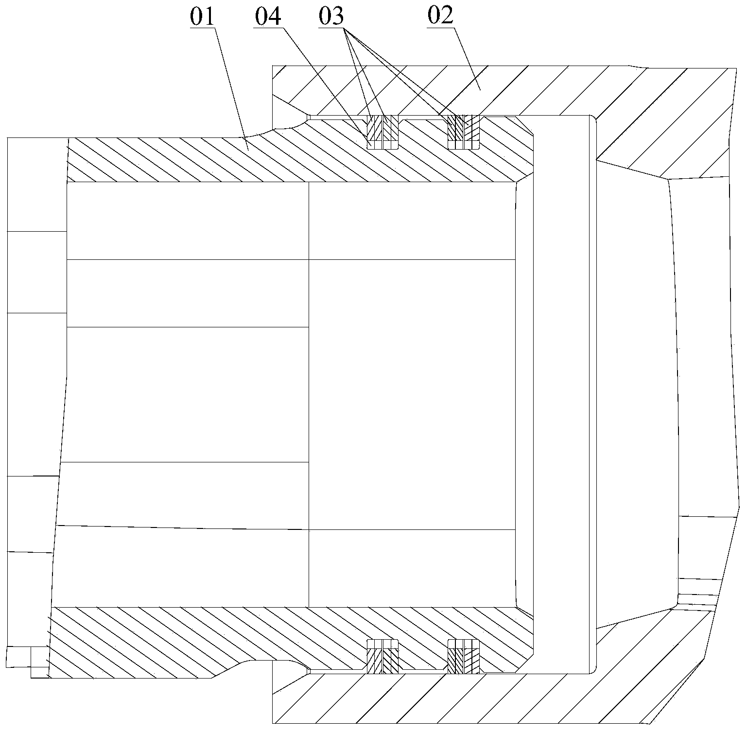 Seal device and segmented exhaust pipe with same